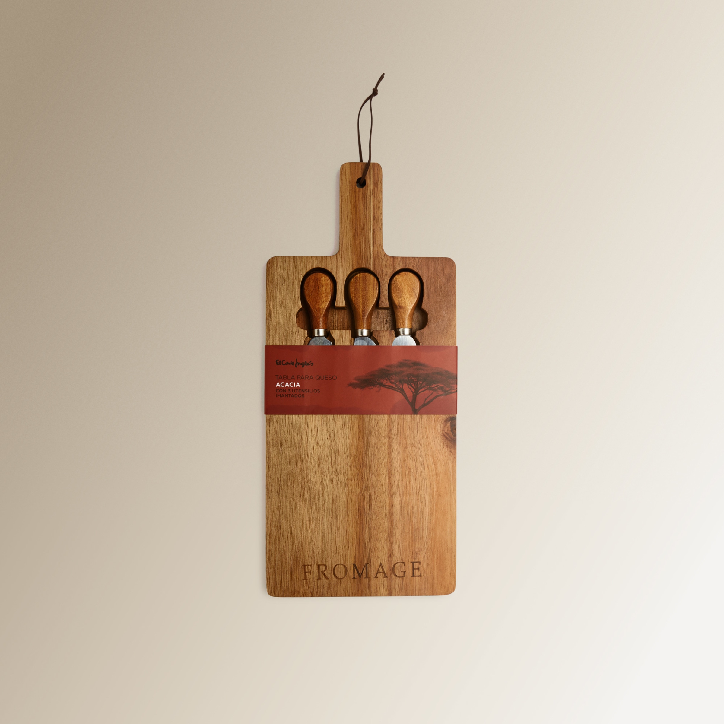 Tabla para cortar queso Acacia El Corte Inglés Natural-4