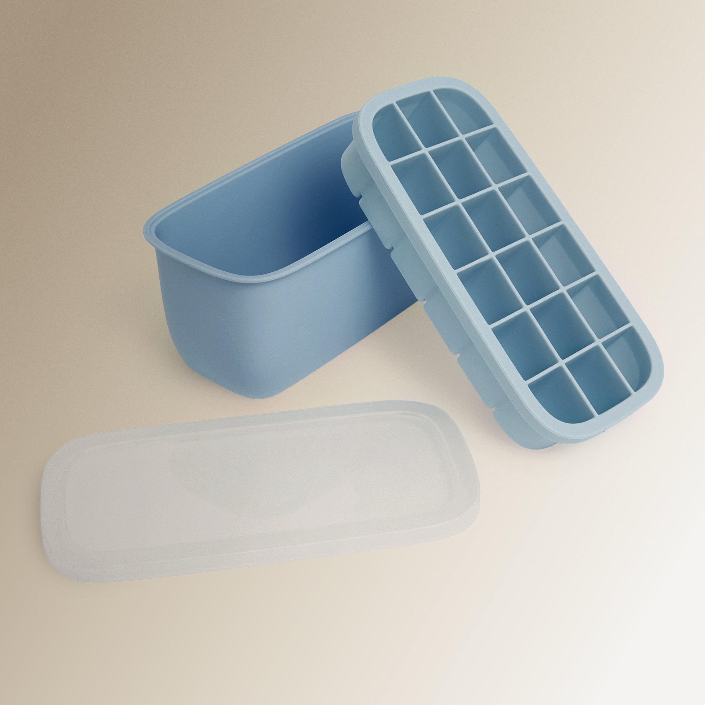 Recipiente com Molde para Cubos de Gelo Azul-2