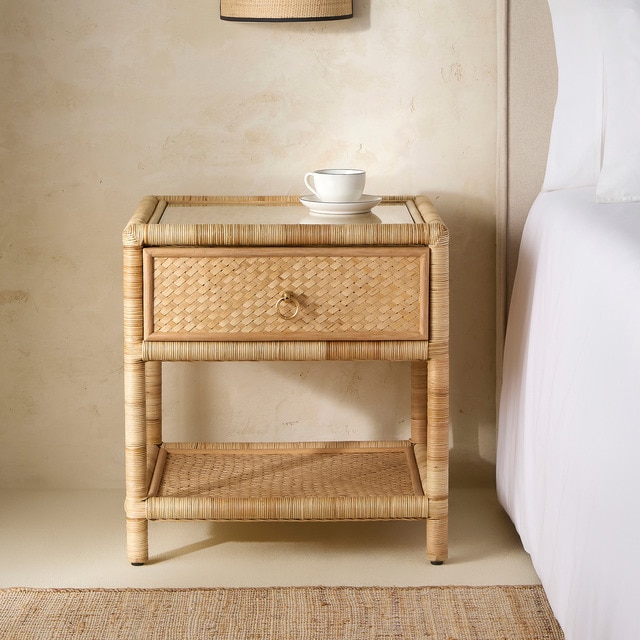 Imagen 0 de Mesa auxiliar de ratán con 1 cajón Boracay