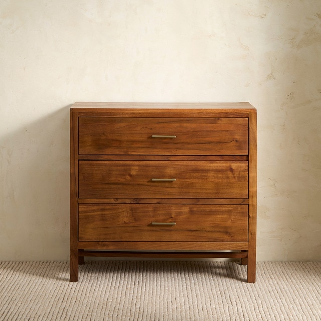 Imagem 0 de Cómoda de Madeira de Acácia com 3 Gavetas