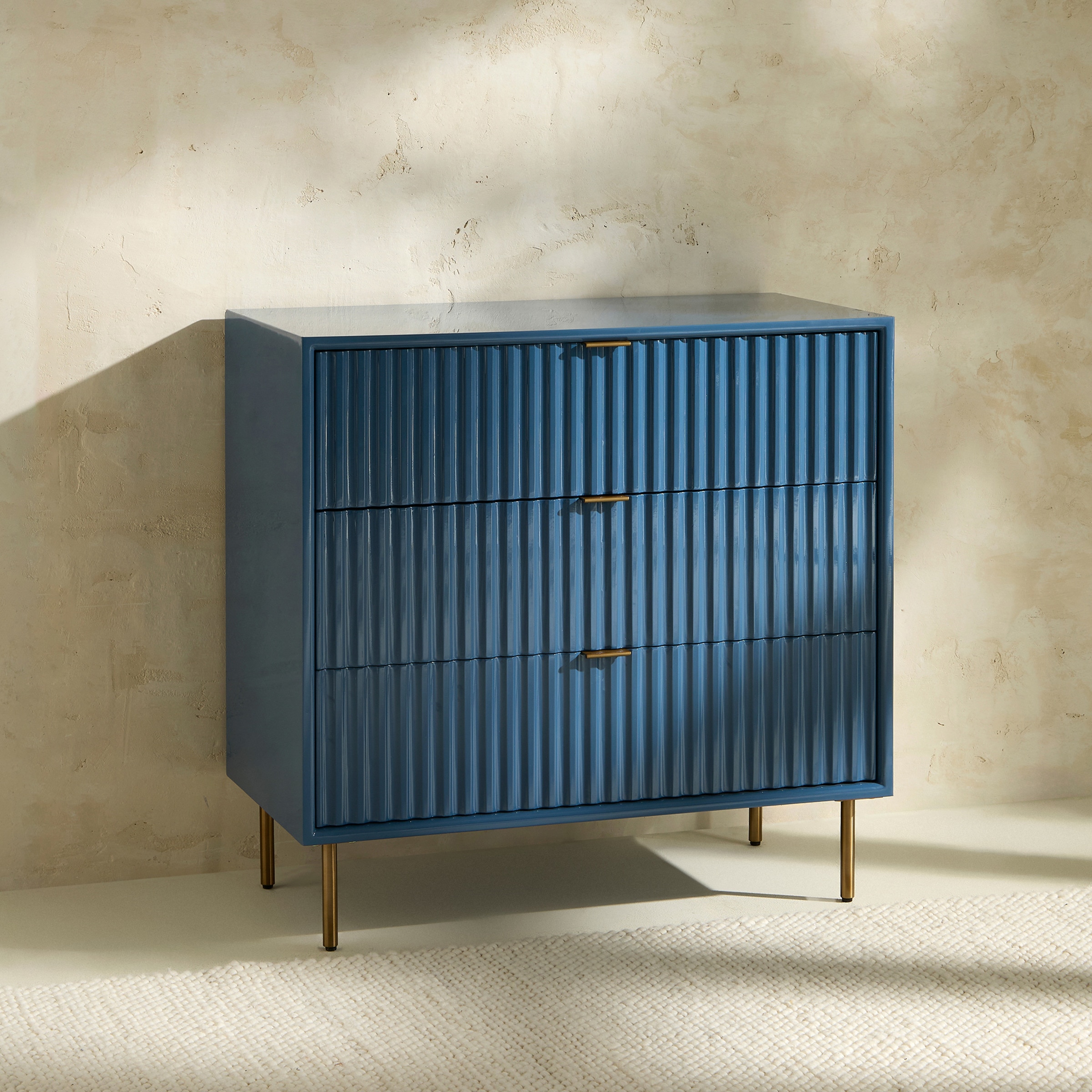 Cómoda com 3 Gavetas Arty Azul-1