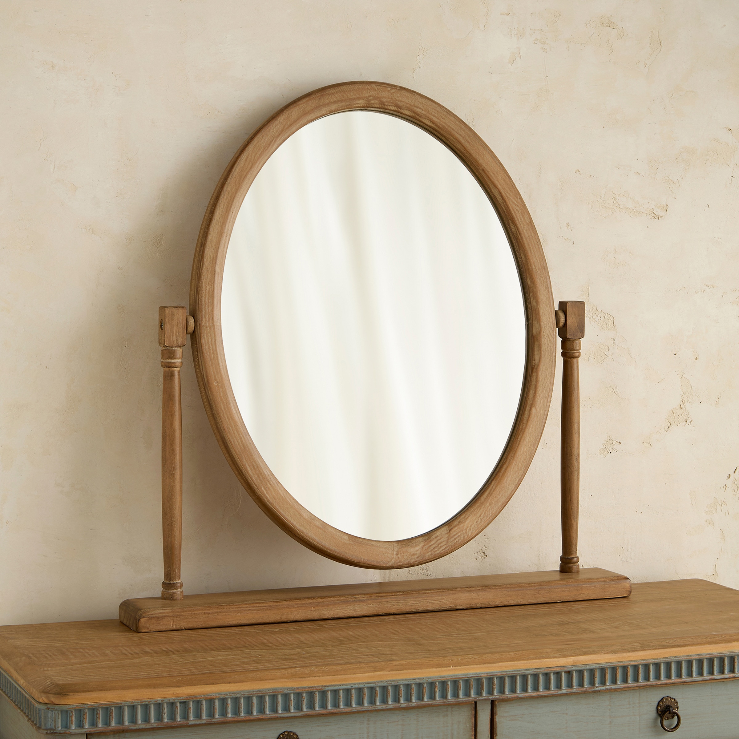 Espejo de madera de pino reciclado Amelia Natural-1