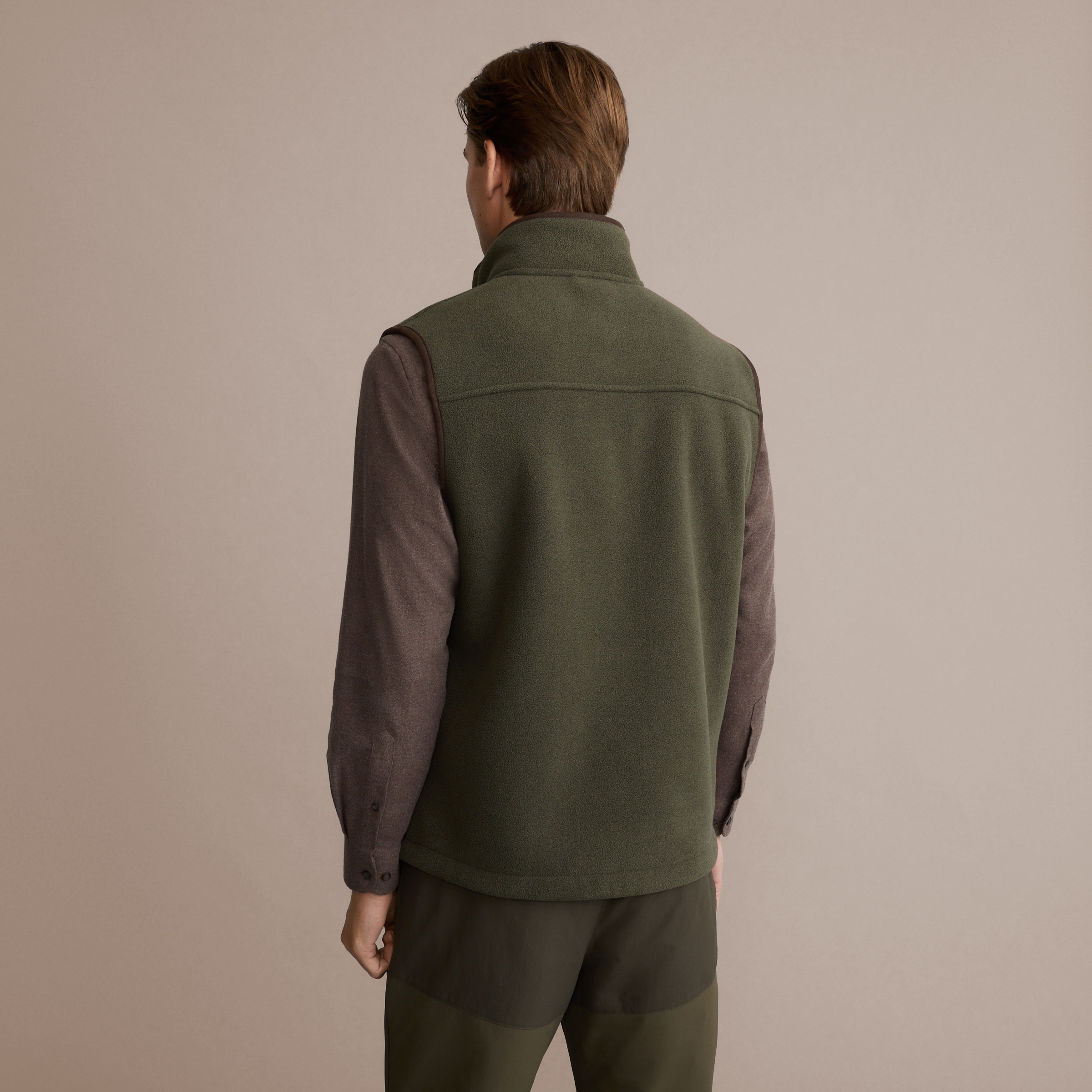 Colete Top de Homem com Forro Polar Verde-militar-4