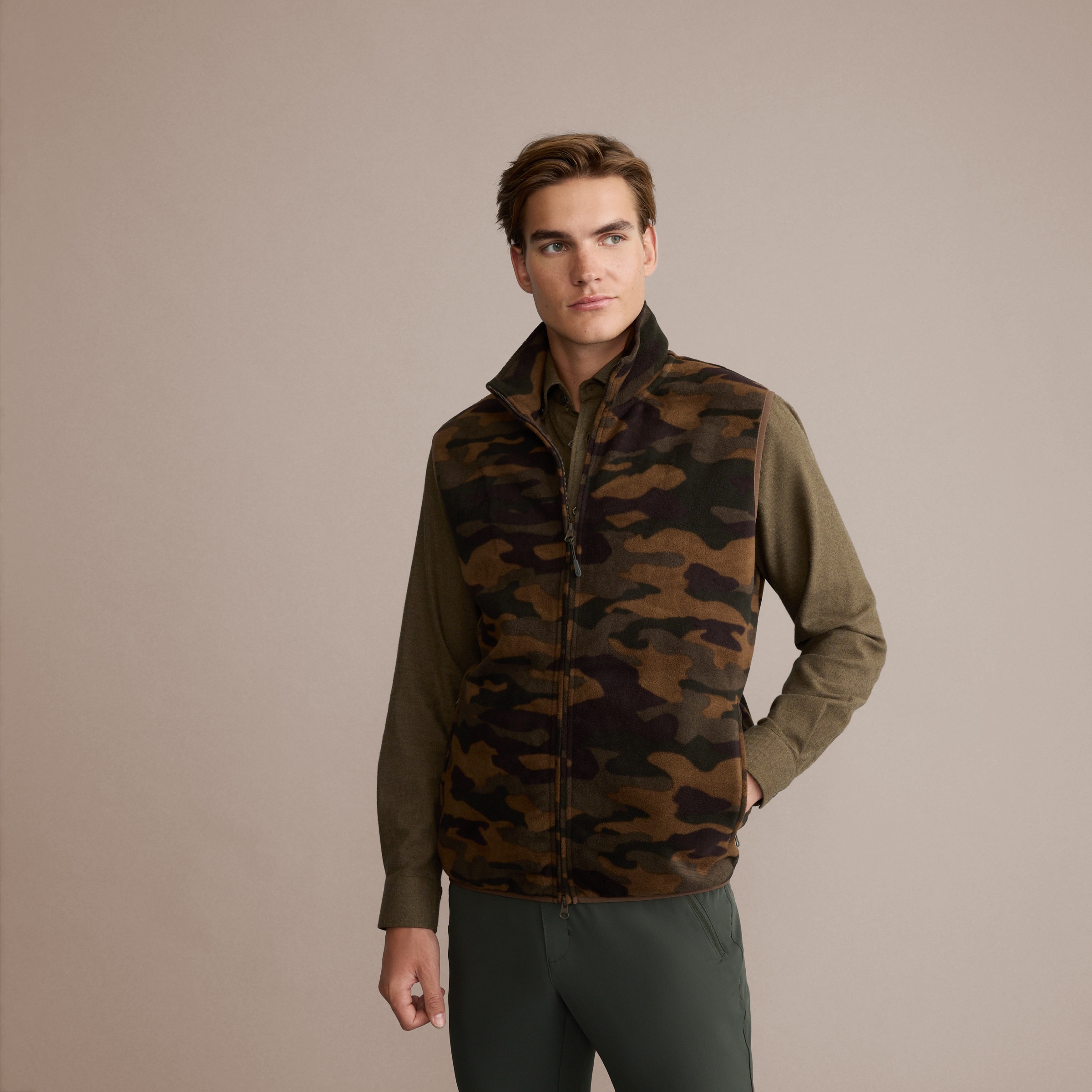 Colete Polar Básico de Homem Camuflagem-2