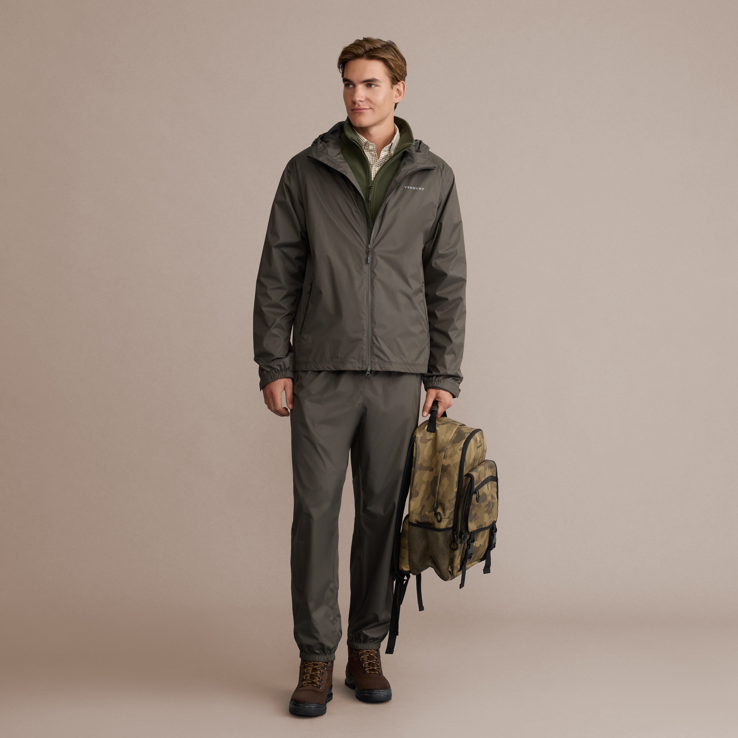 Impermeável de Homem Caqui-3