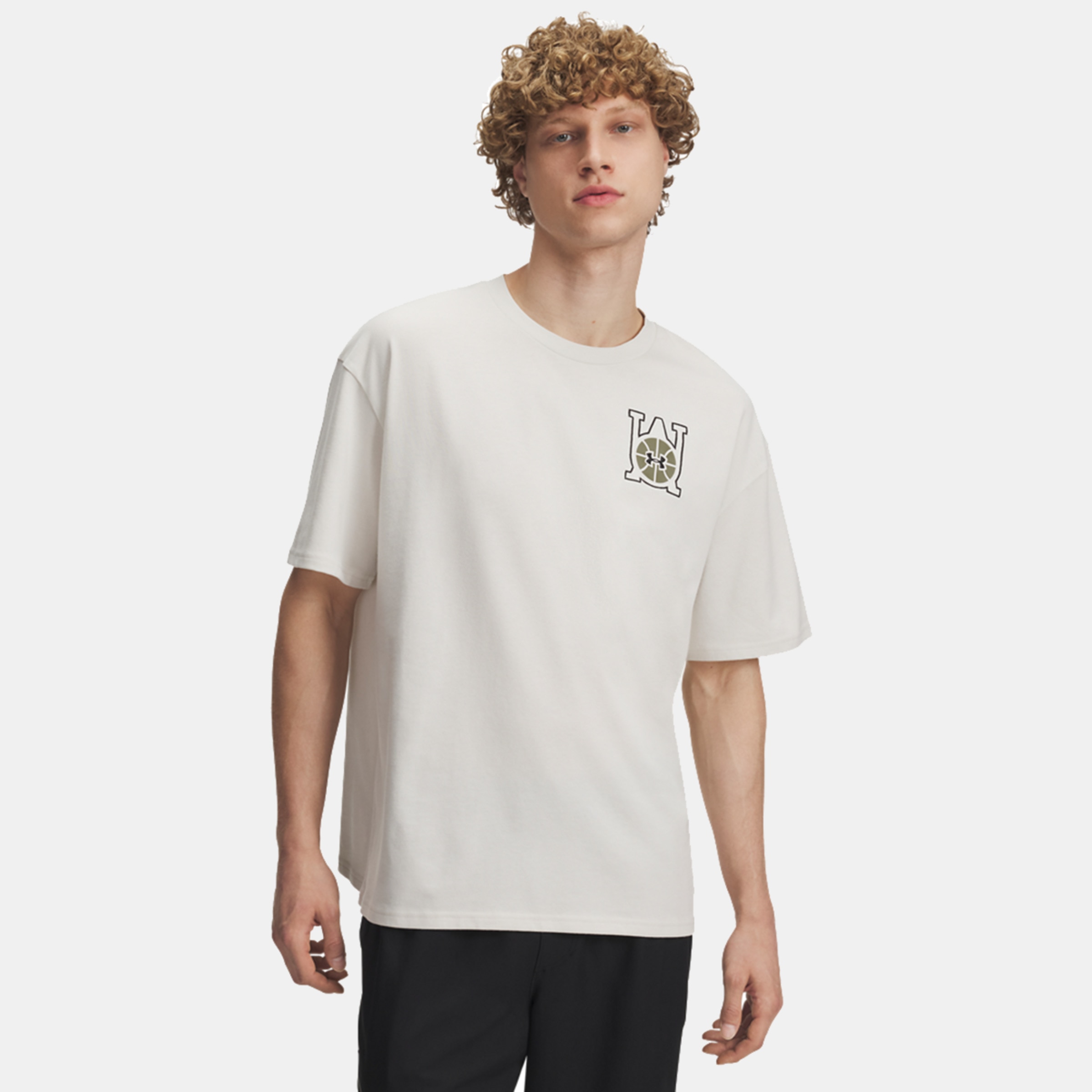 T-shirt de Homem M HWT OS Hoops Courtside Branco-1