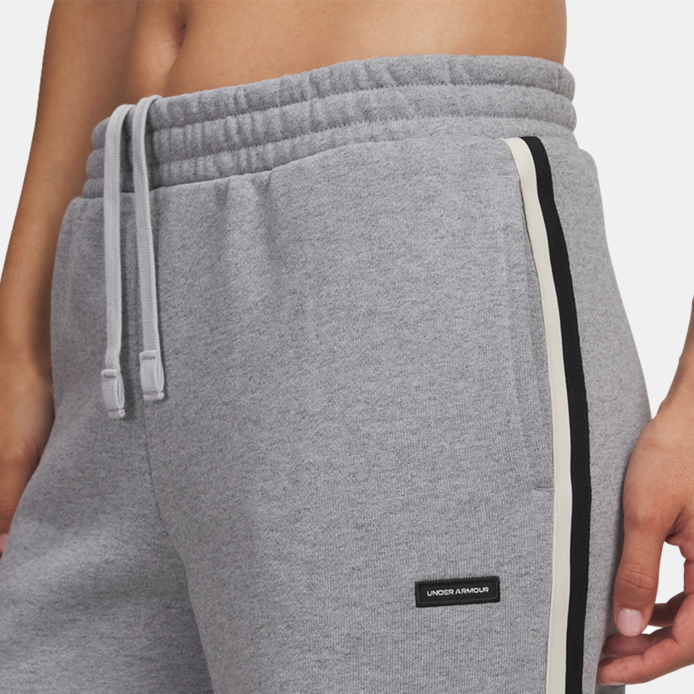 Calças de Mulher Icon HWT Flc Puddle Pant Cinzento-4