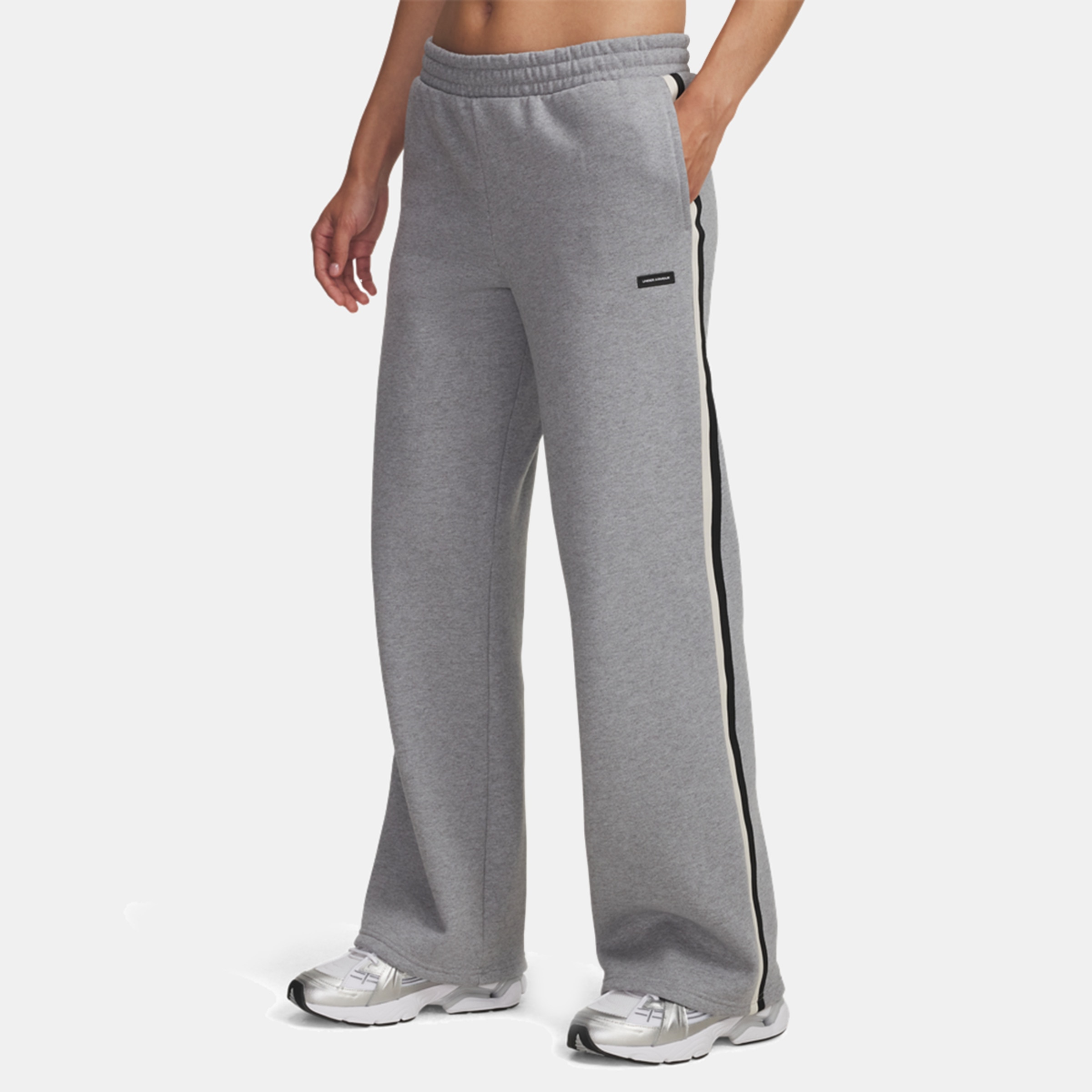 Calças de Mulher Icon HWT Flc Puddle Pant Cinzento-1