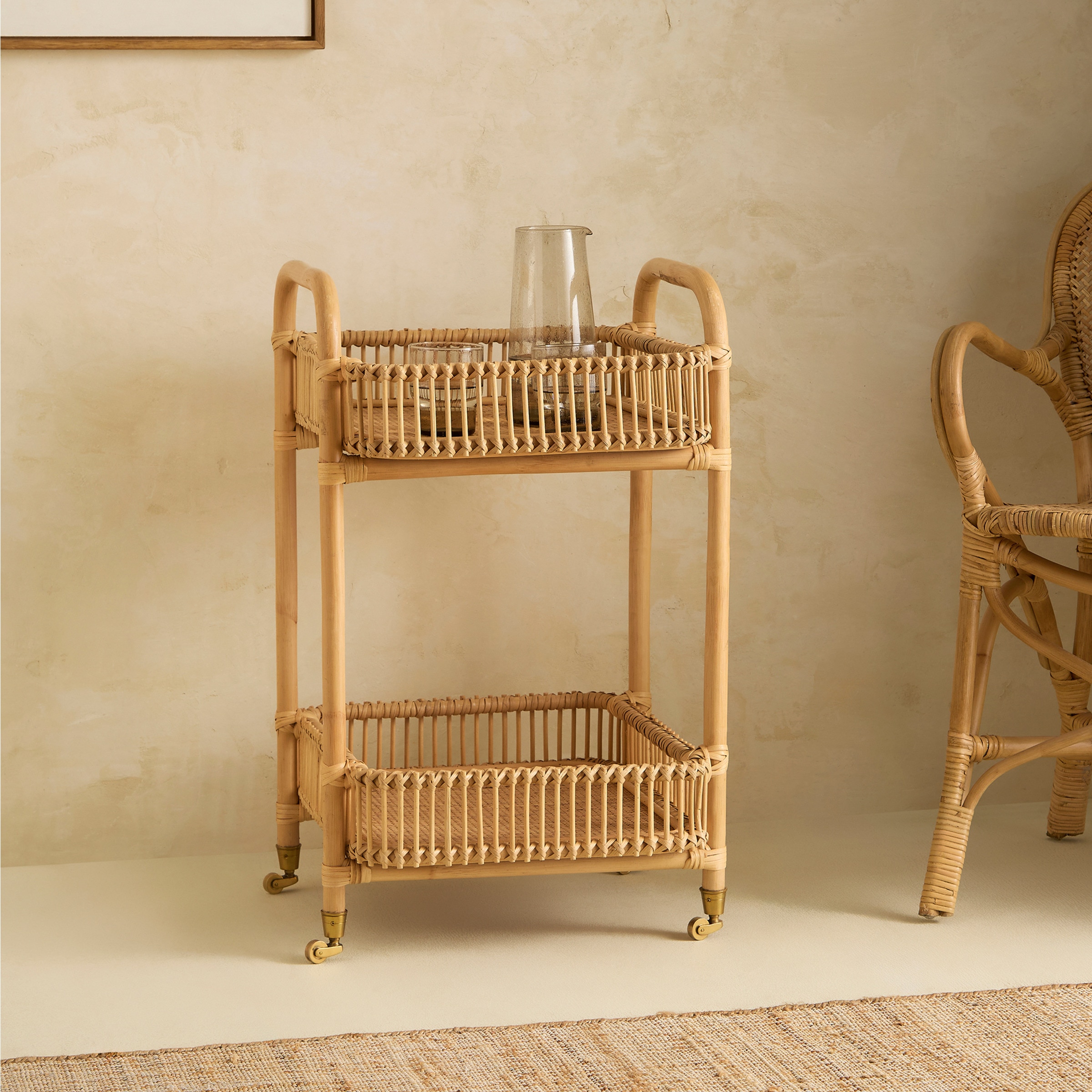 Carrinho de Rattan Borneo Natural-1