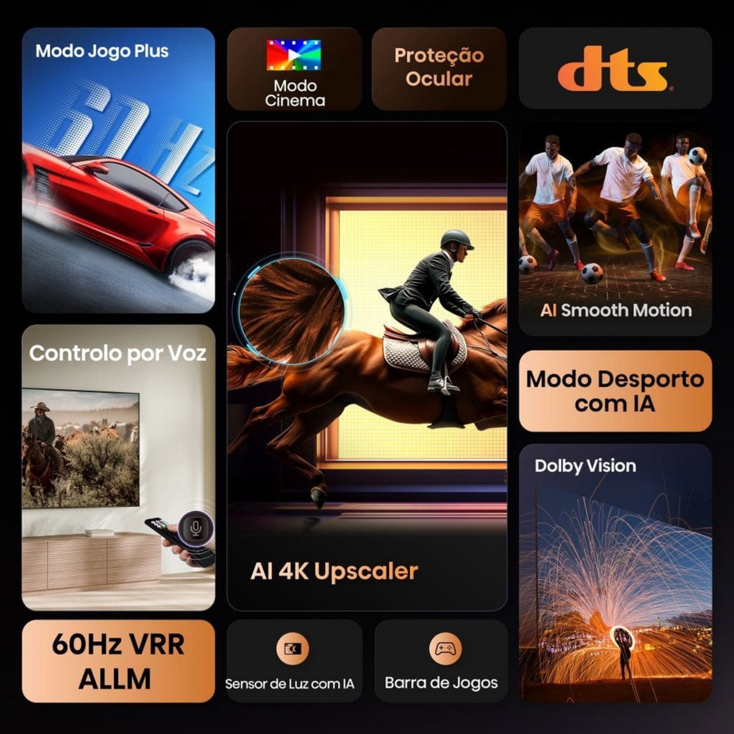 TV LED 75'' Hisense Série A6Q Smart 4K 75A6Q com Dolby Vision Preto-3