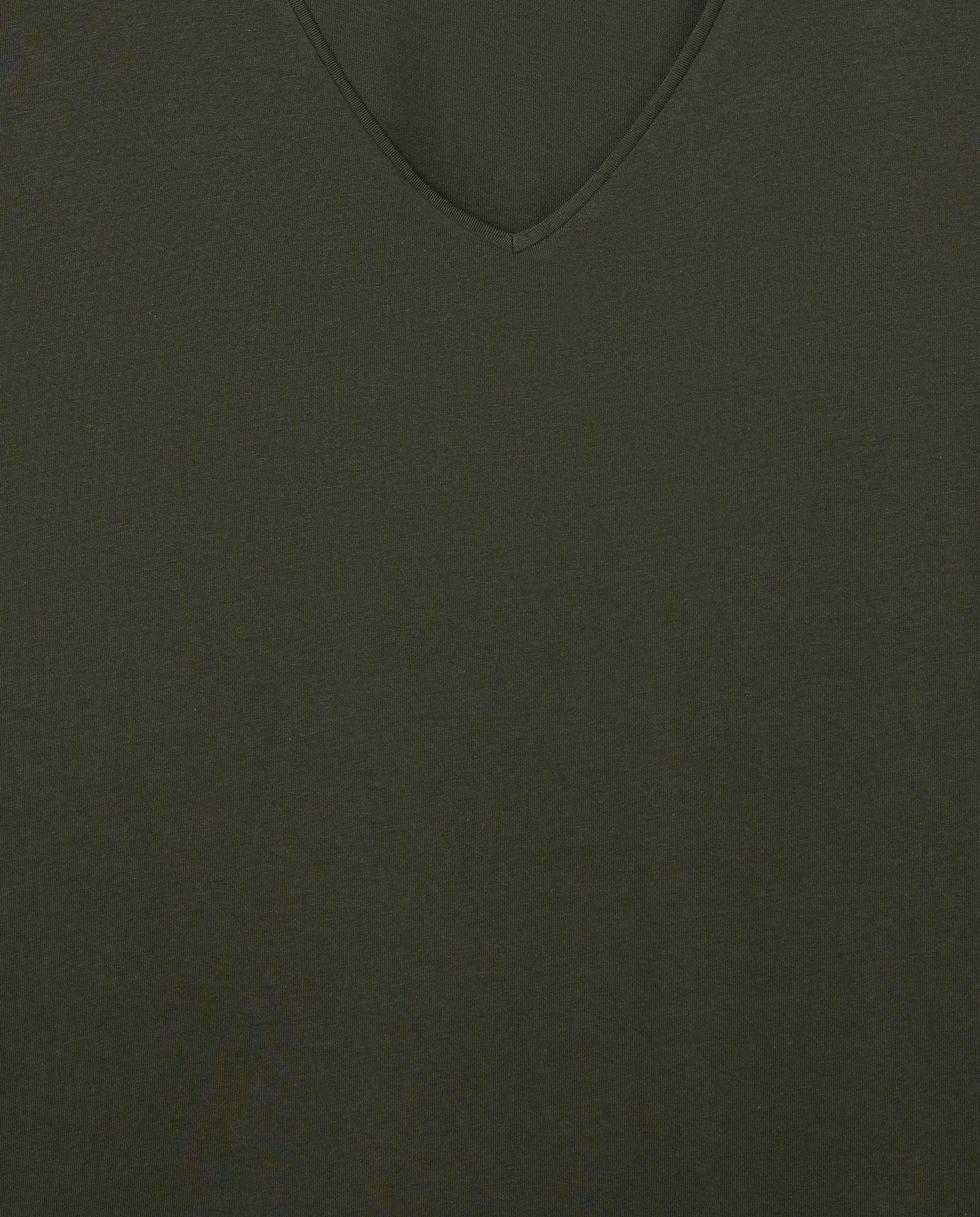 T-shirt com decote em bico e manga curta 520 Caqui-5