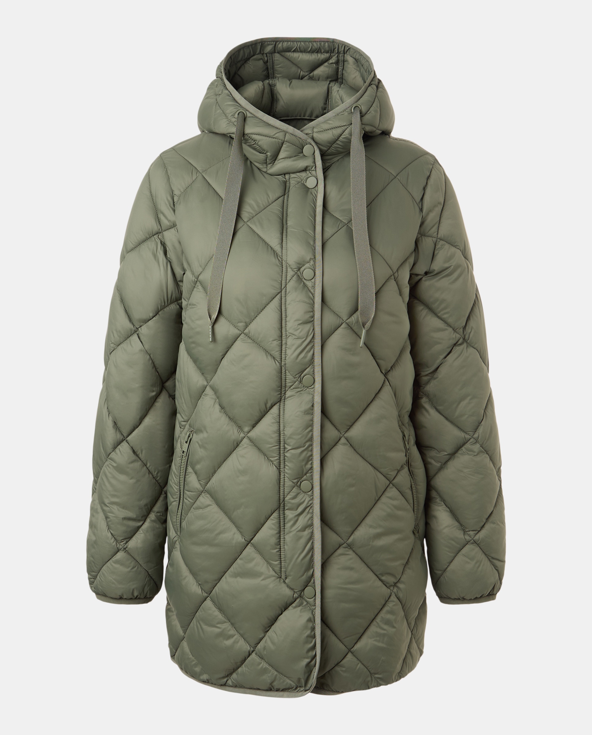 Blusão Acolchoado Liso com Capuz 520 Caqui-5