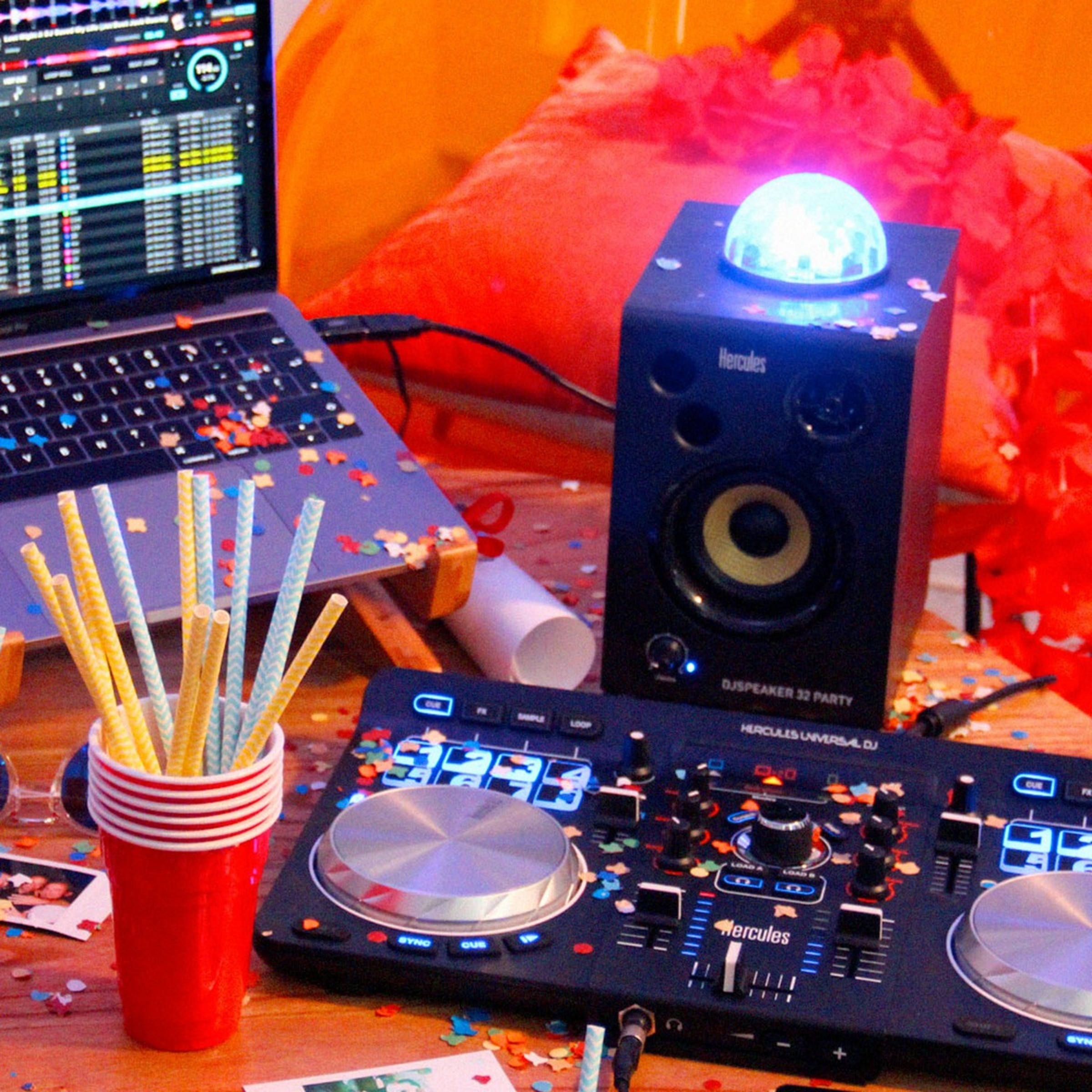 Colunas Hercules DJ Speaker 32 Party Preto-4