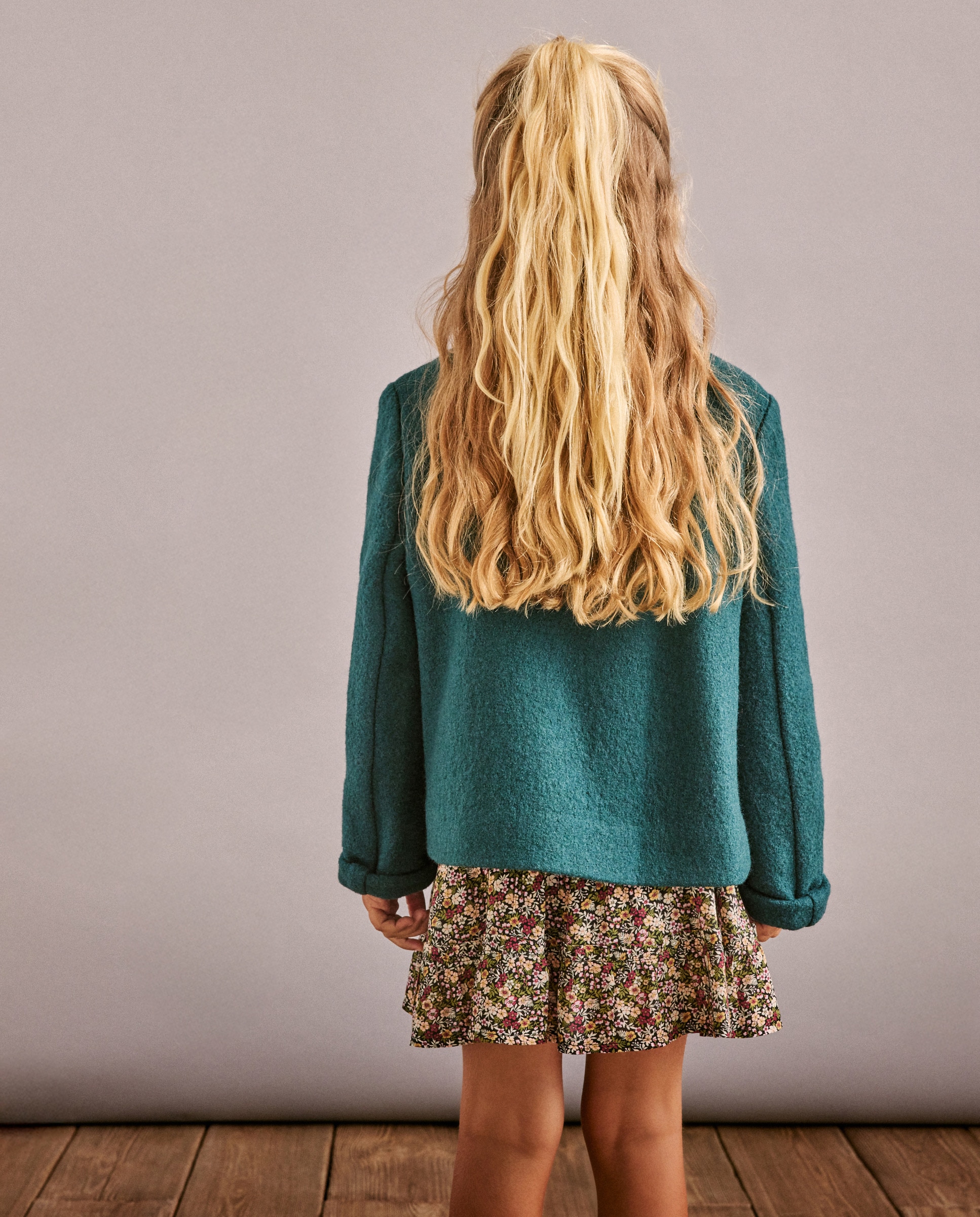 Blusão de Lã Cosida Verde-3