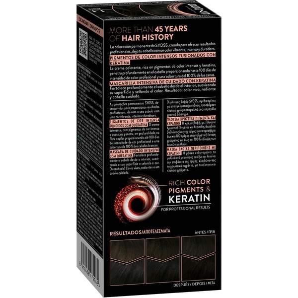 tinte coloración permanente color 1.1 Negro con mascarilla de keratina box 1 each