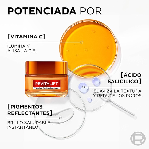 Revitalift crema alisadora de poros con vitamina C + ácido salicílico jar 50 ml ilumina y reduce líneas de expresión