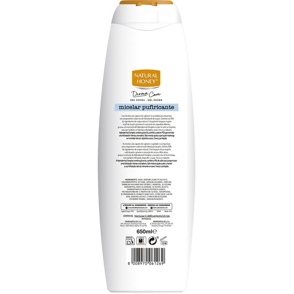 gel de baño SkinCare Pure Micelar sin jabón con extractos de bambú bottle 650 ml