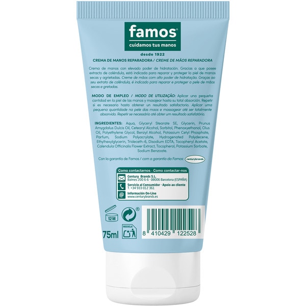 crema de manos reparadora con caléndula Rohr 75 ml