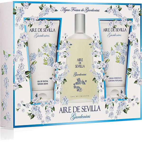 Gardenias presentation box with natural eau de cologne for women spray 150 ml + shower gel bottle 150 ml + moisturising body cream bottle 150 ml