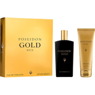 Gold estuche con eau de toilette masculina spray 150 ml + after shave tubo 150 ml - Poseidon
