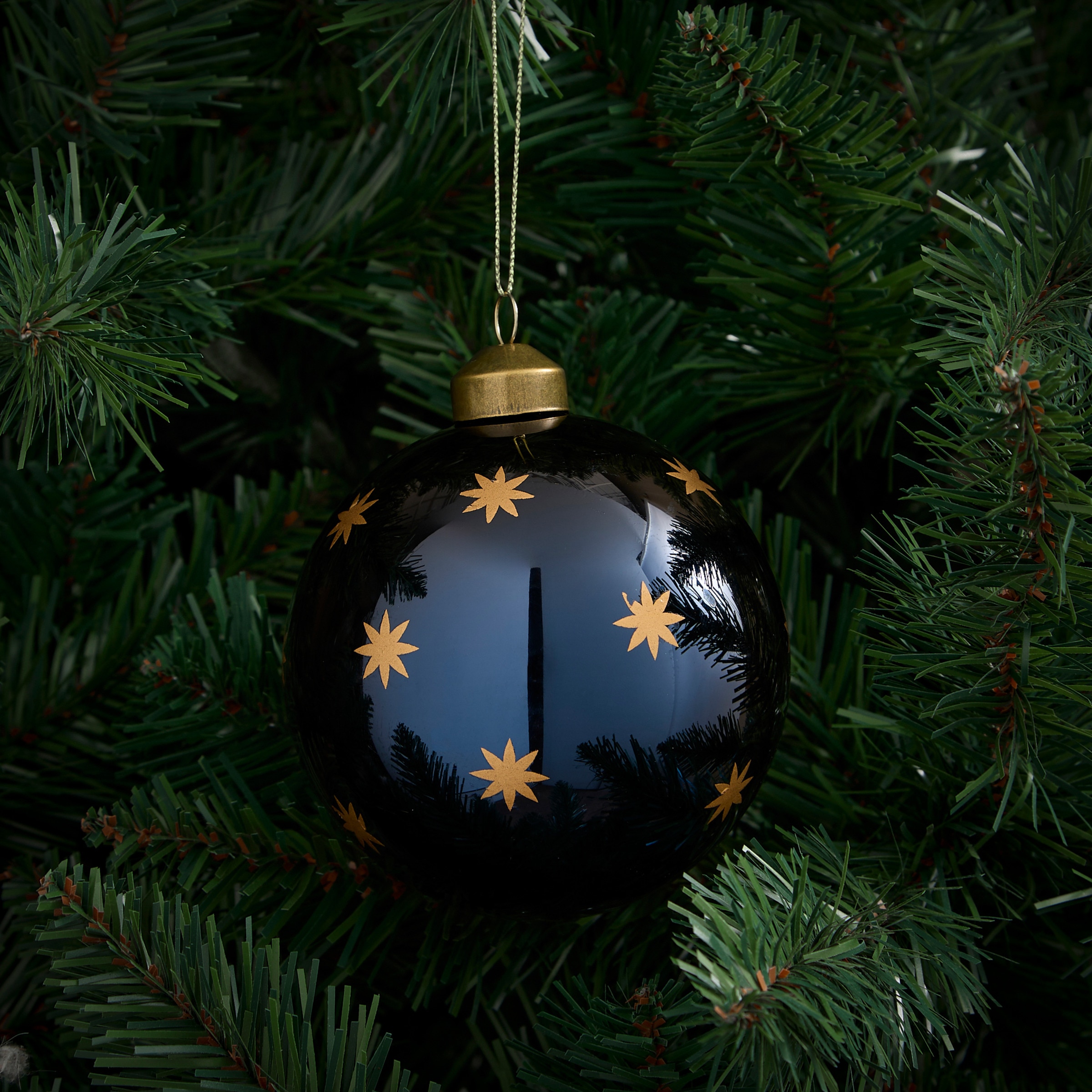 Bola de cristal Estrellas Navidad Azul oscuro-1