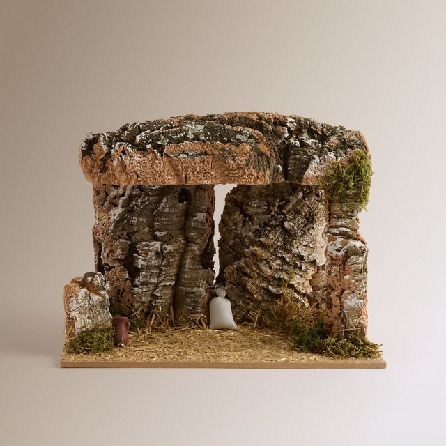 Imagen 0 de Portal pequeño de corcho para el Belén Navidad El Corte Inglés