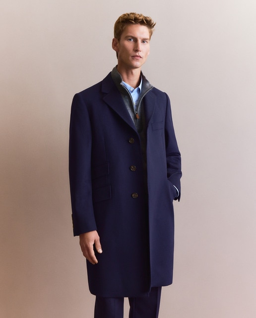 Imagen 0 de Abrigo clásico de paño con lana - casmere de hombre