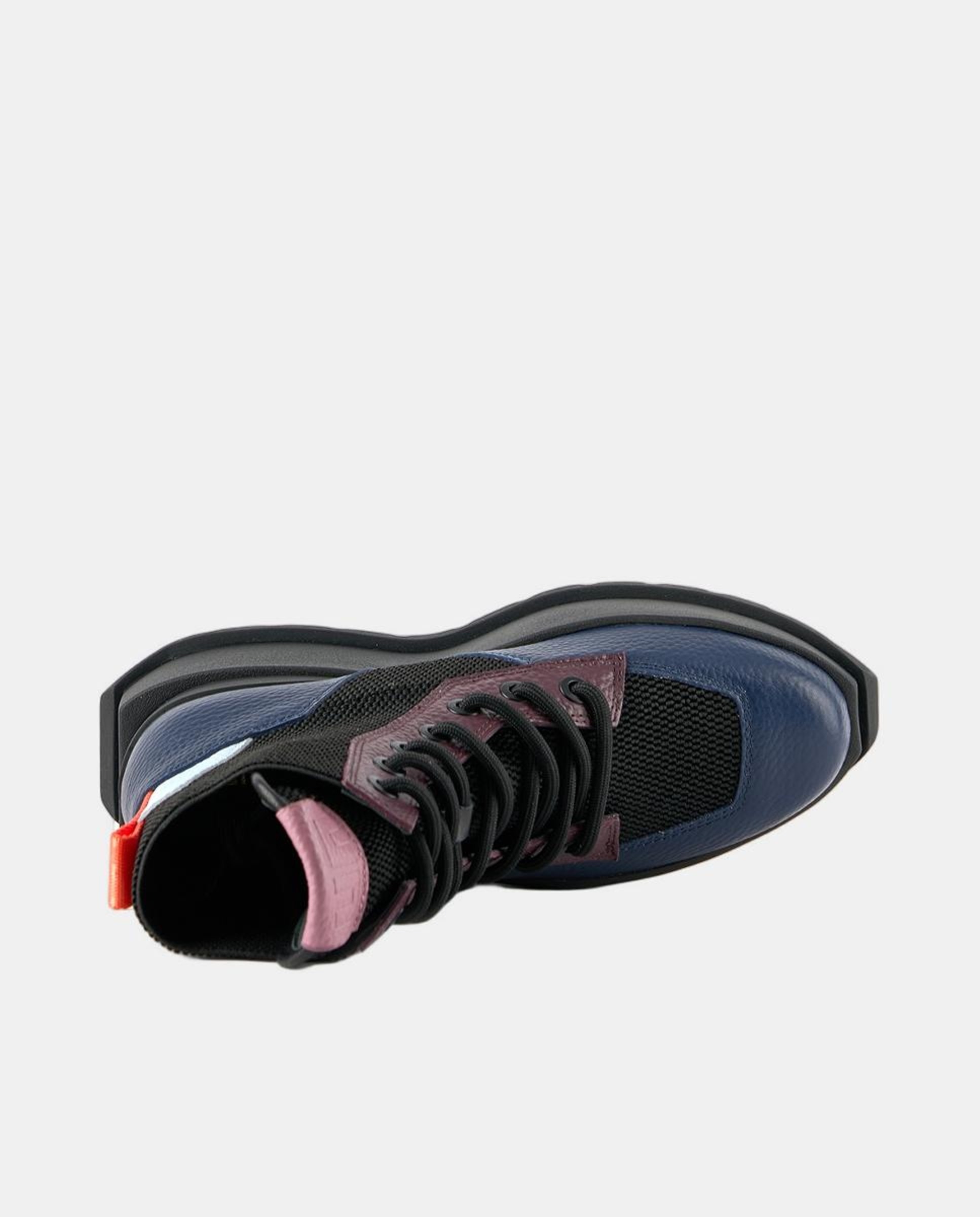 Botins Desportivos de Estilo Militar, com Detalhes em Pele e Lona, Atacadores e Fecho de Correr Lateral e Plataforma Multicolor-6