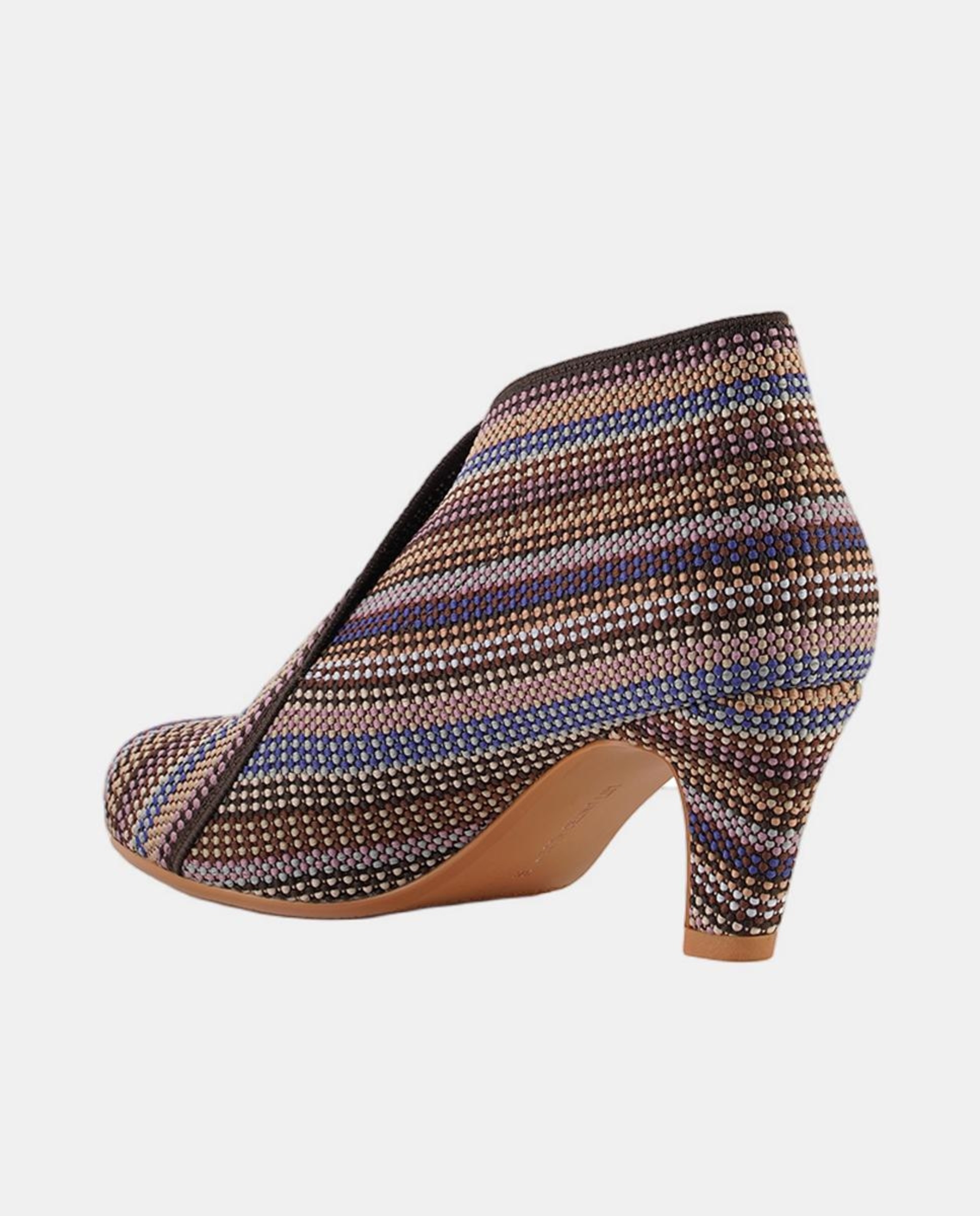 Botins de Tecido com Meio Salto Multicolor-6