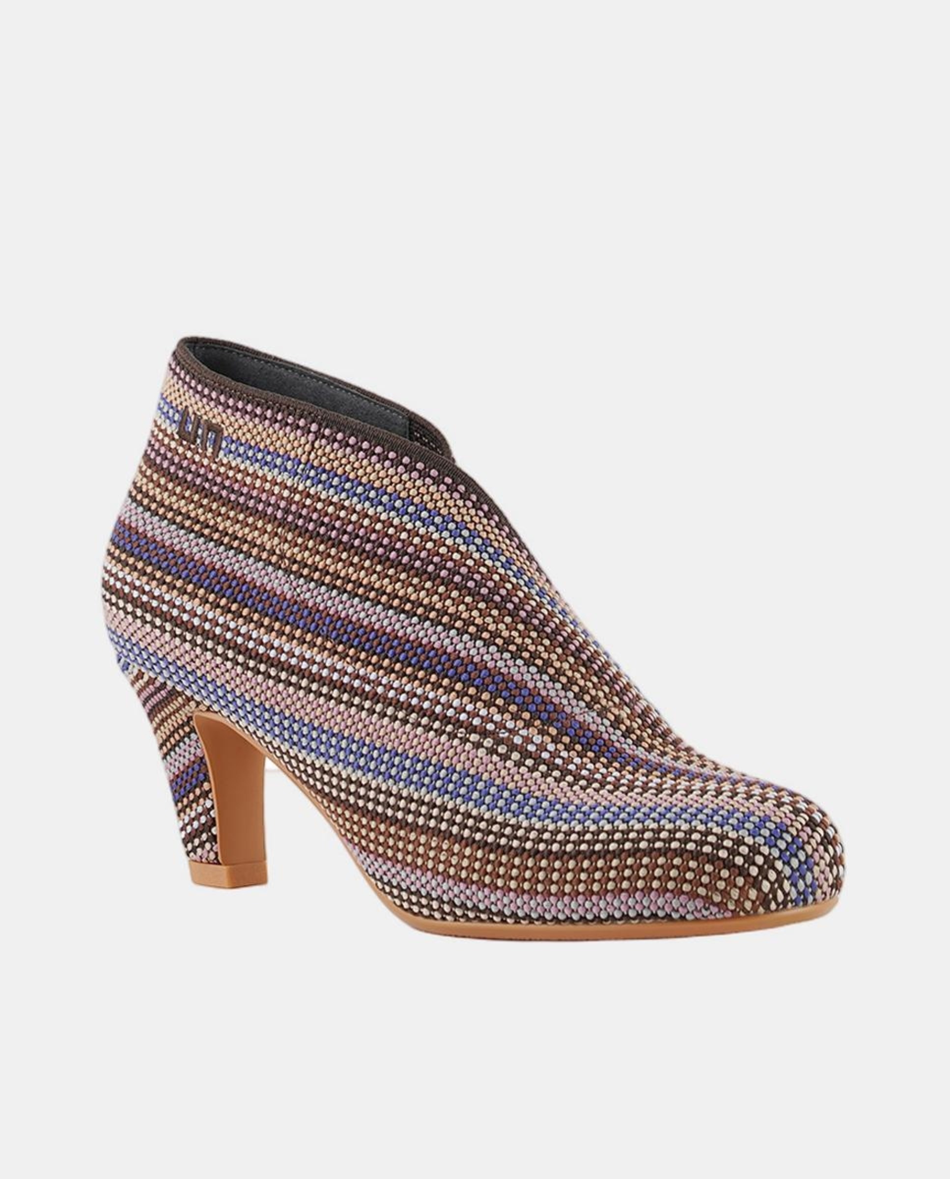 Botins de Tecido com Meio Salto Multicolor-2