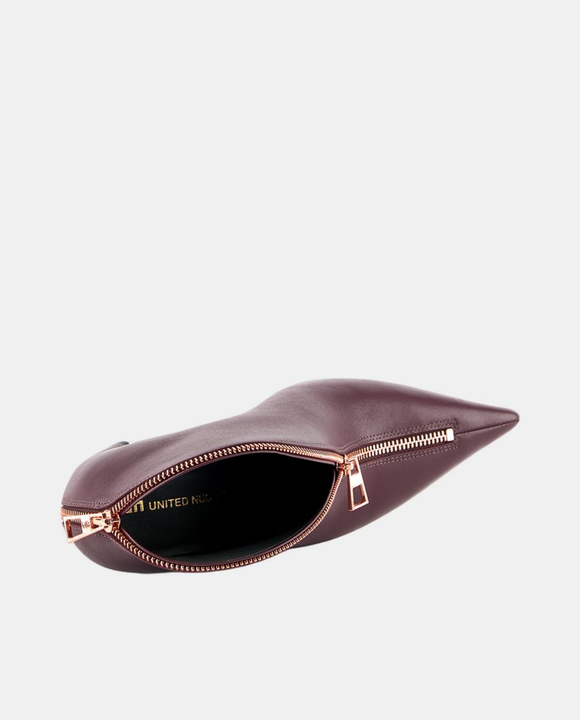 Sapatos Tipo Botins Elegantes em Pele com Fecho de Correr e Salto Exclusivo Beringela-5