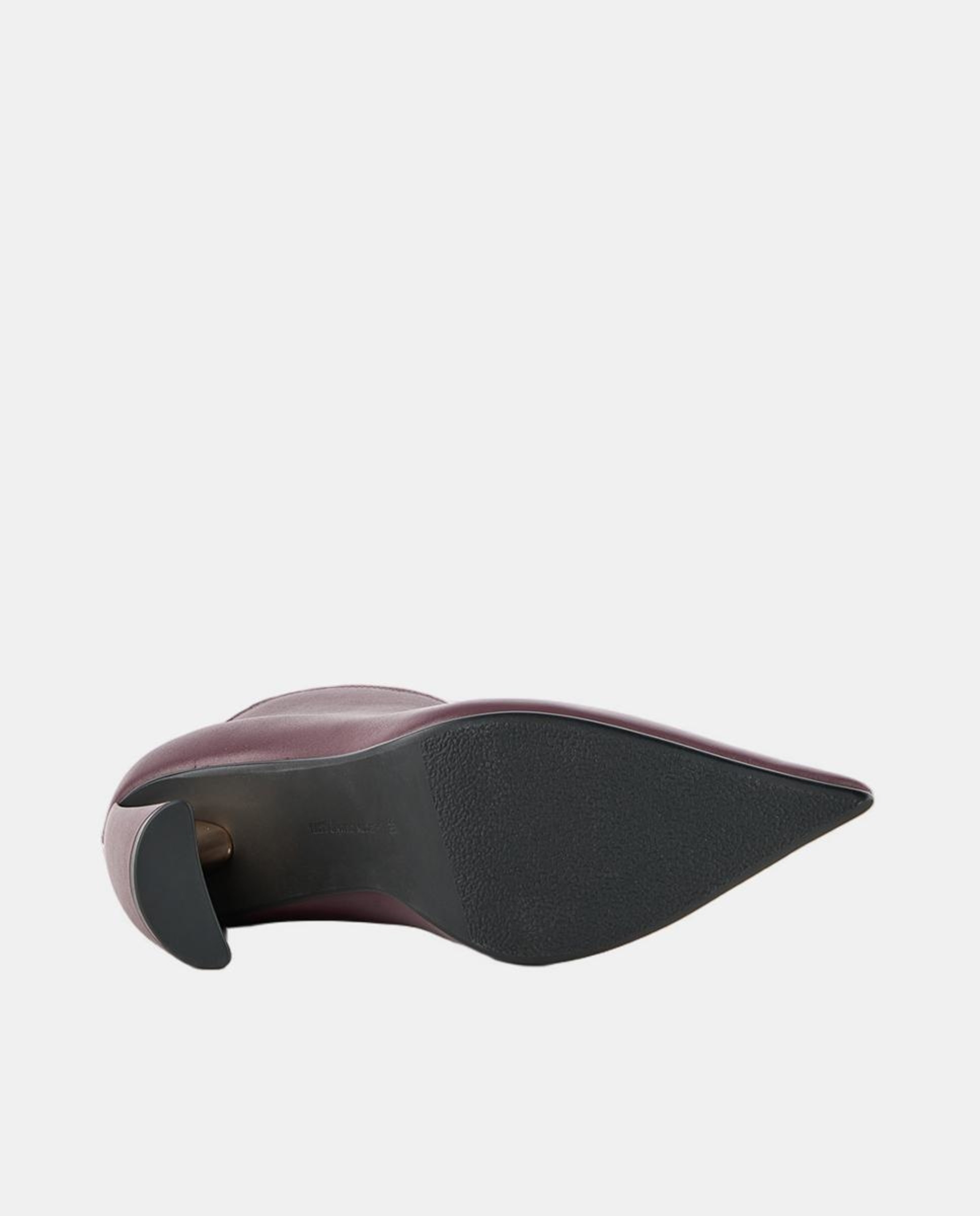 Sapatos Tipo Botins Elegantes em Pele com Fecho de Correr e Salto Exclusivo Beringela-3