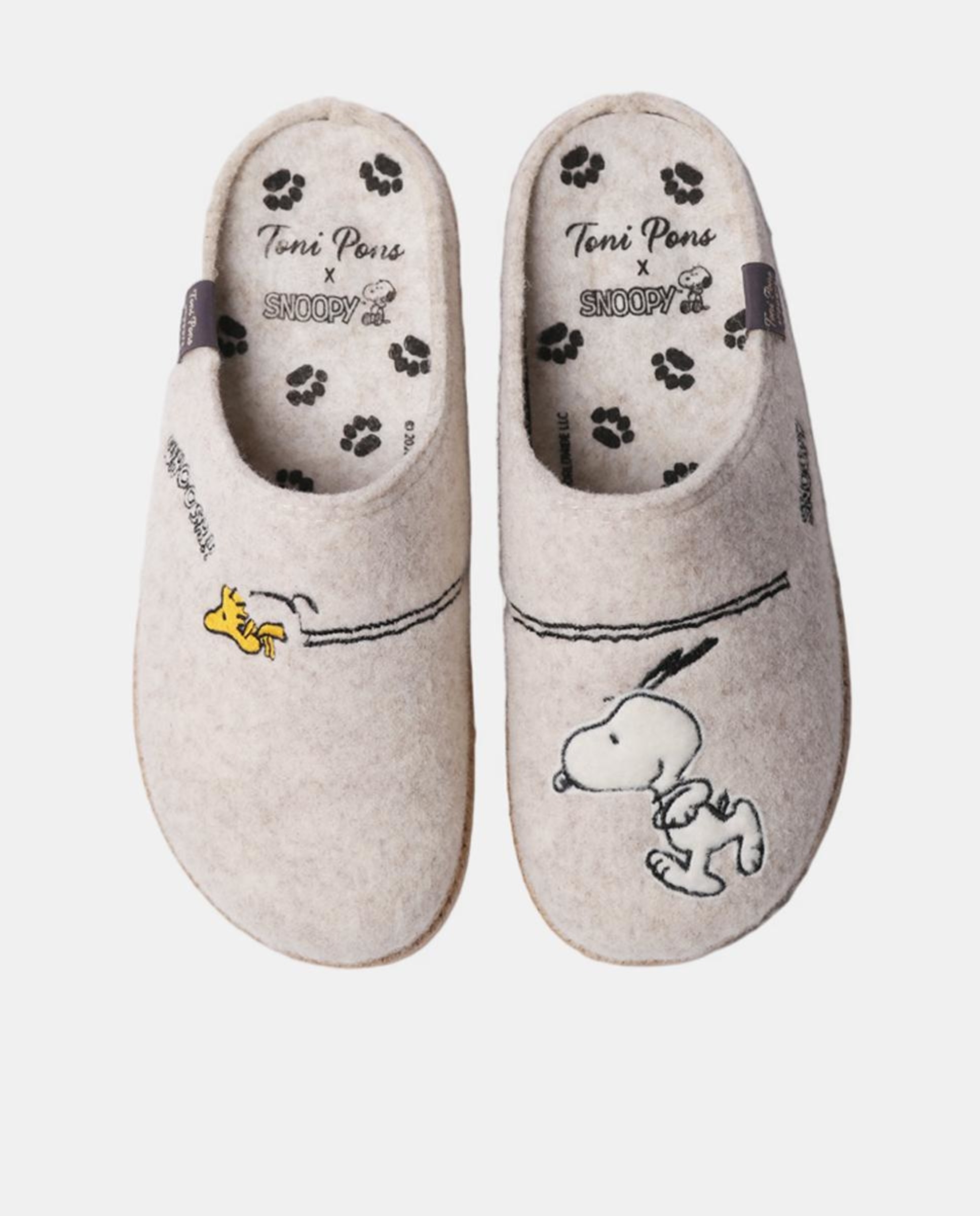 Sapatilhas Tipo Mules em Feltro Natural-3