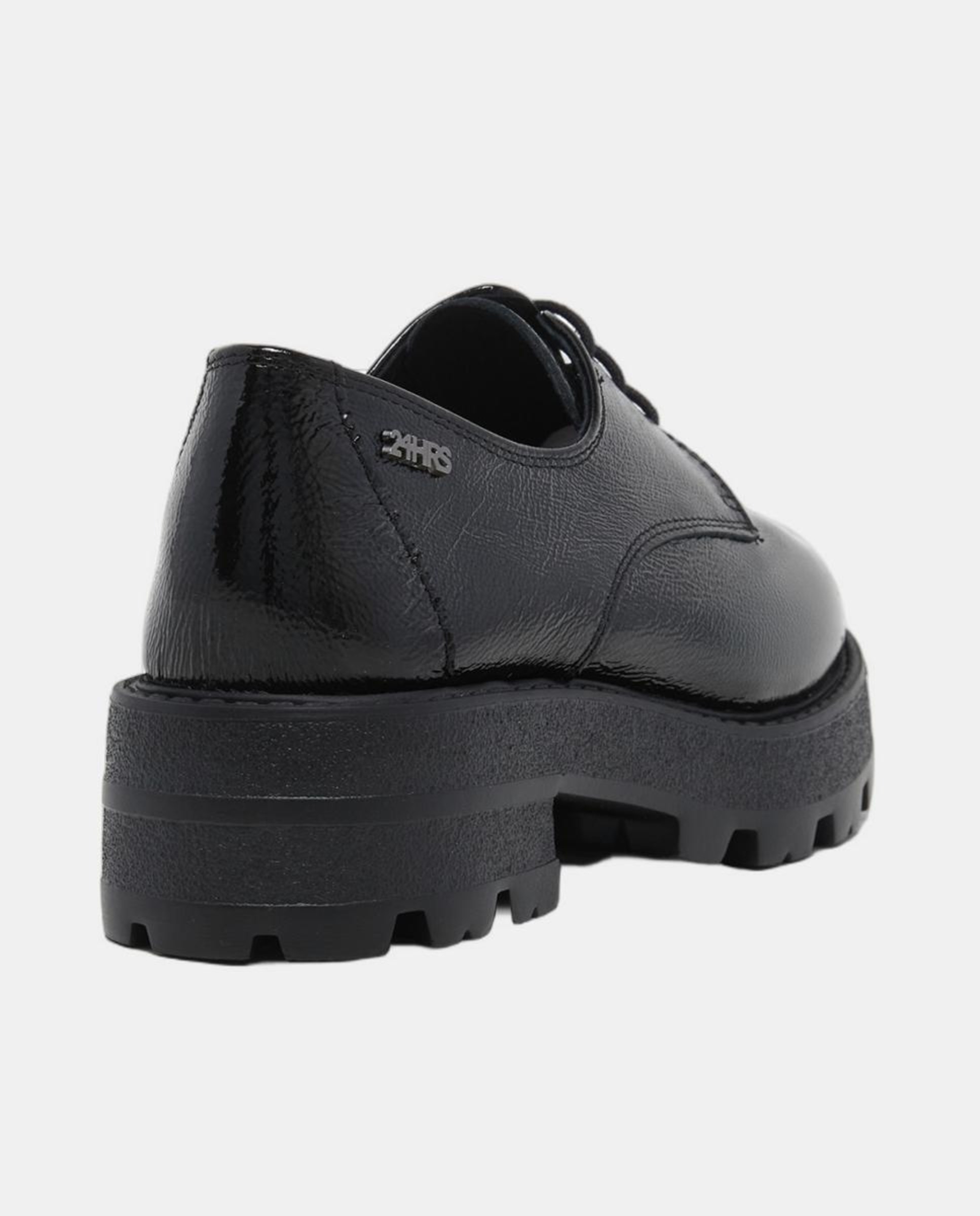 Bluchers em Verniz com Sola Track - Preto Preto-3