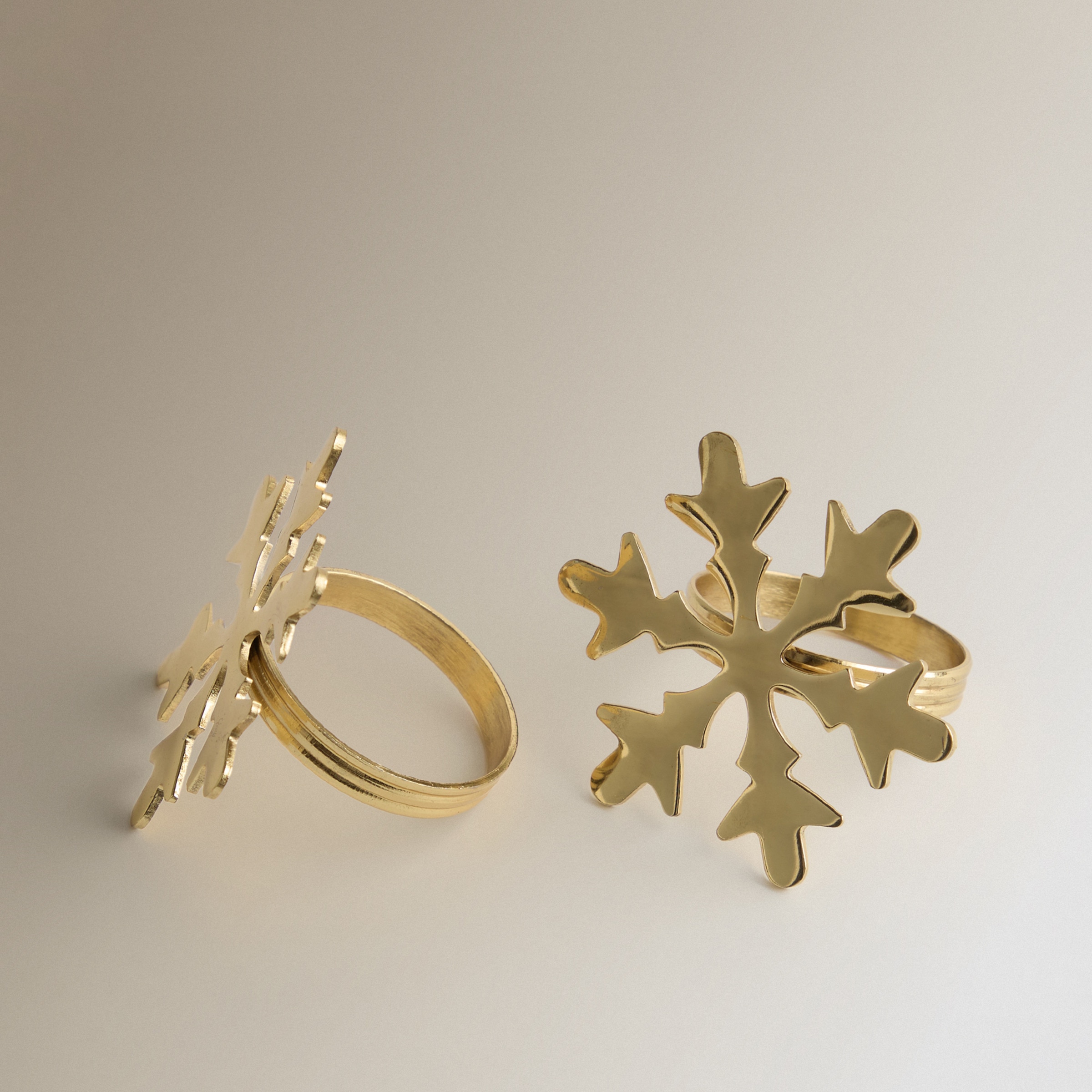 Set de 2 servilleteros navideños Snowflake I El Corte Inglés Oro-1