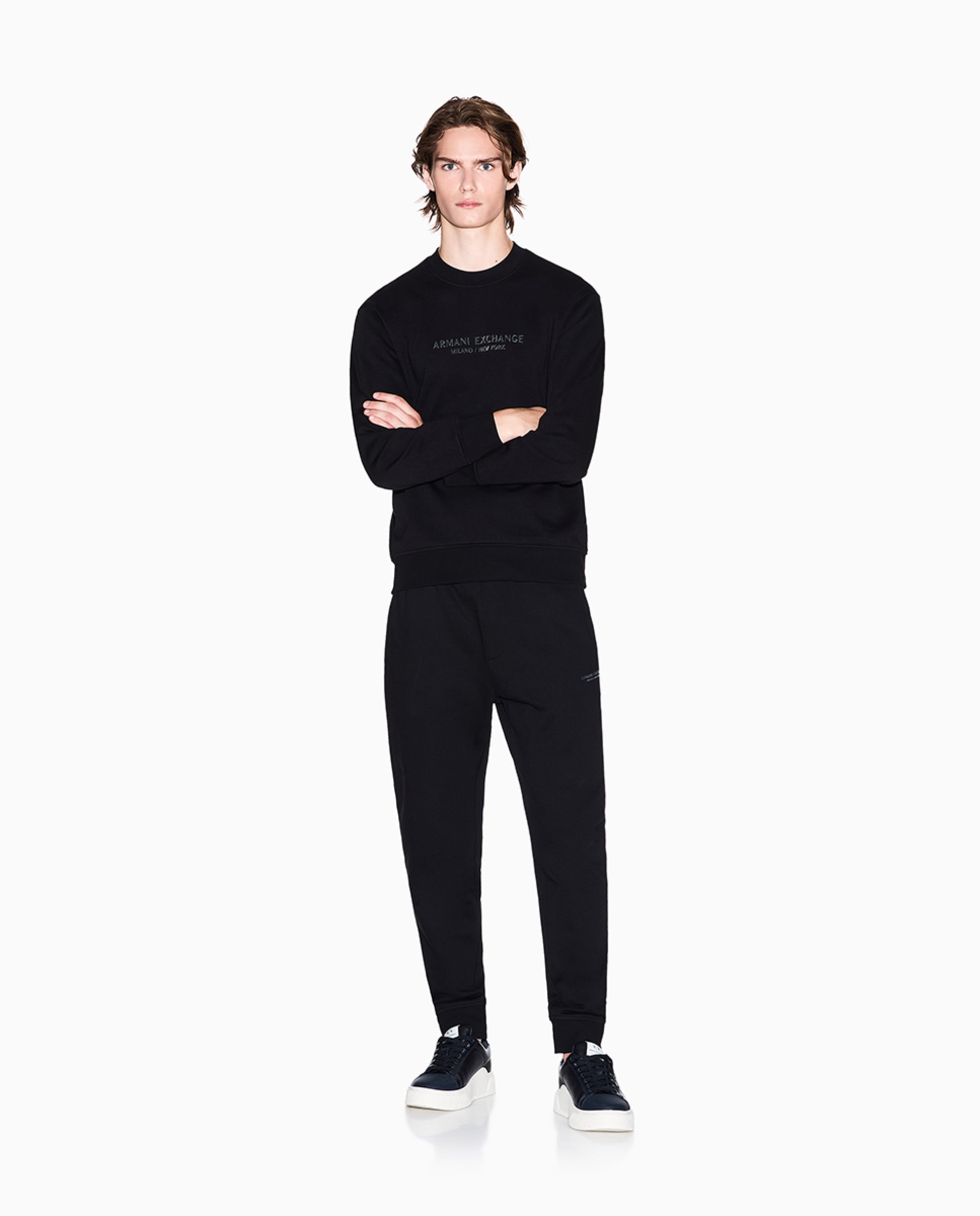 Sweatshirt com Logótipo a Condizer e Gola Redonda Preto-6