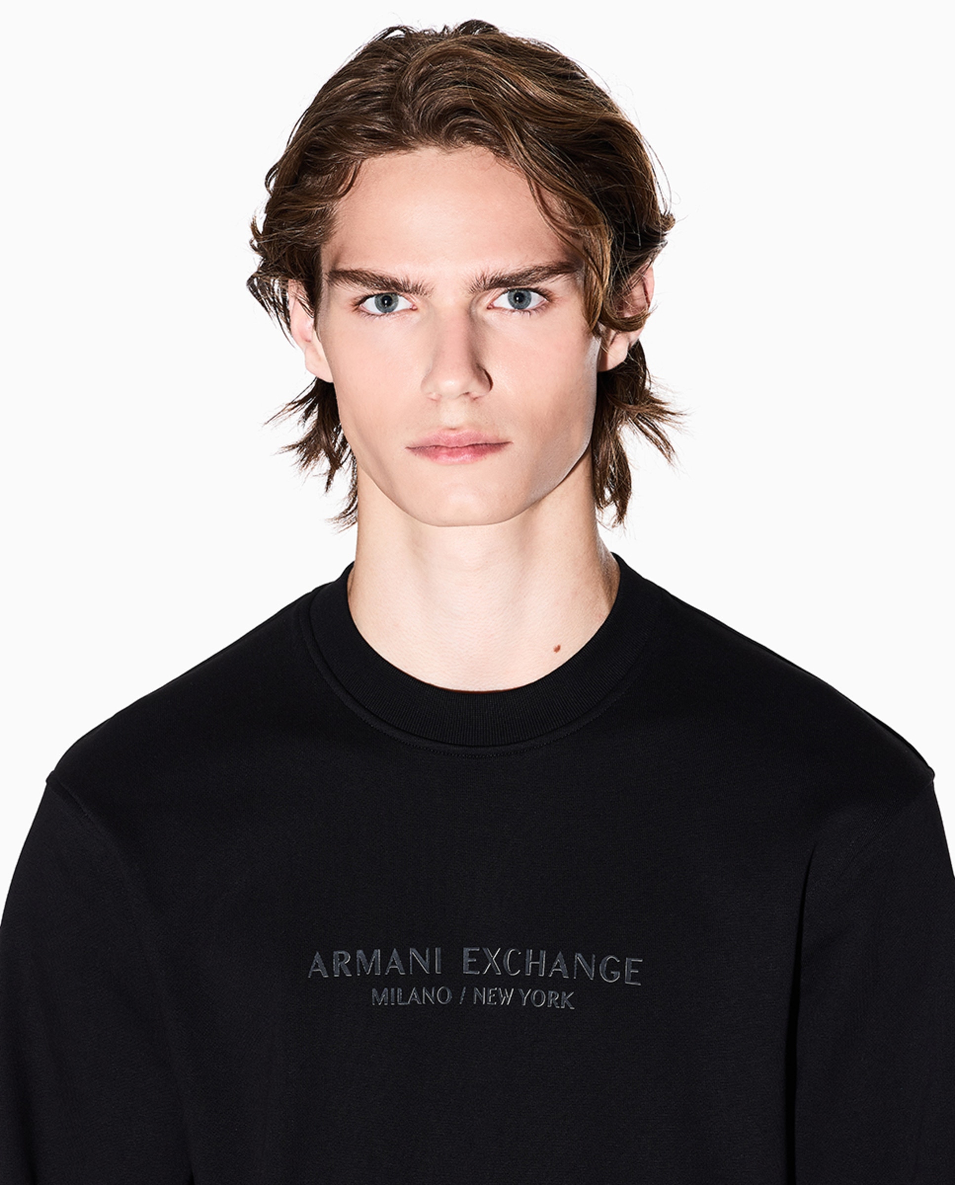 Sweatshirt com Logótipo a Condizer e Gola Redonda Preto-4