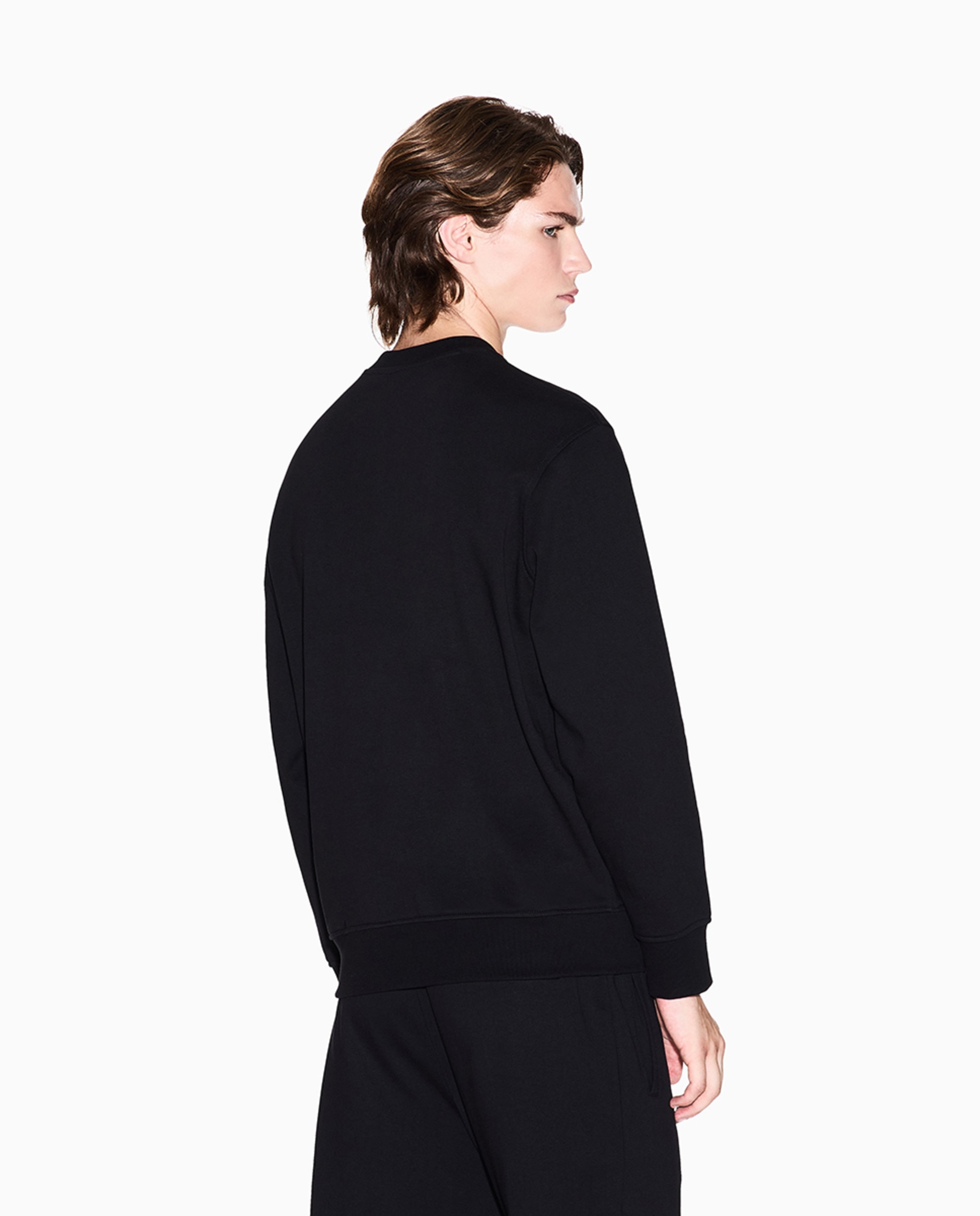 Sweatshirt com Logótipo a Condizer e Gola Redonda Preto-3