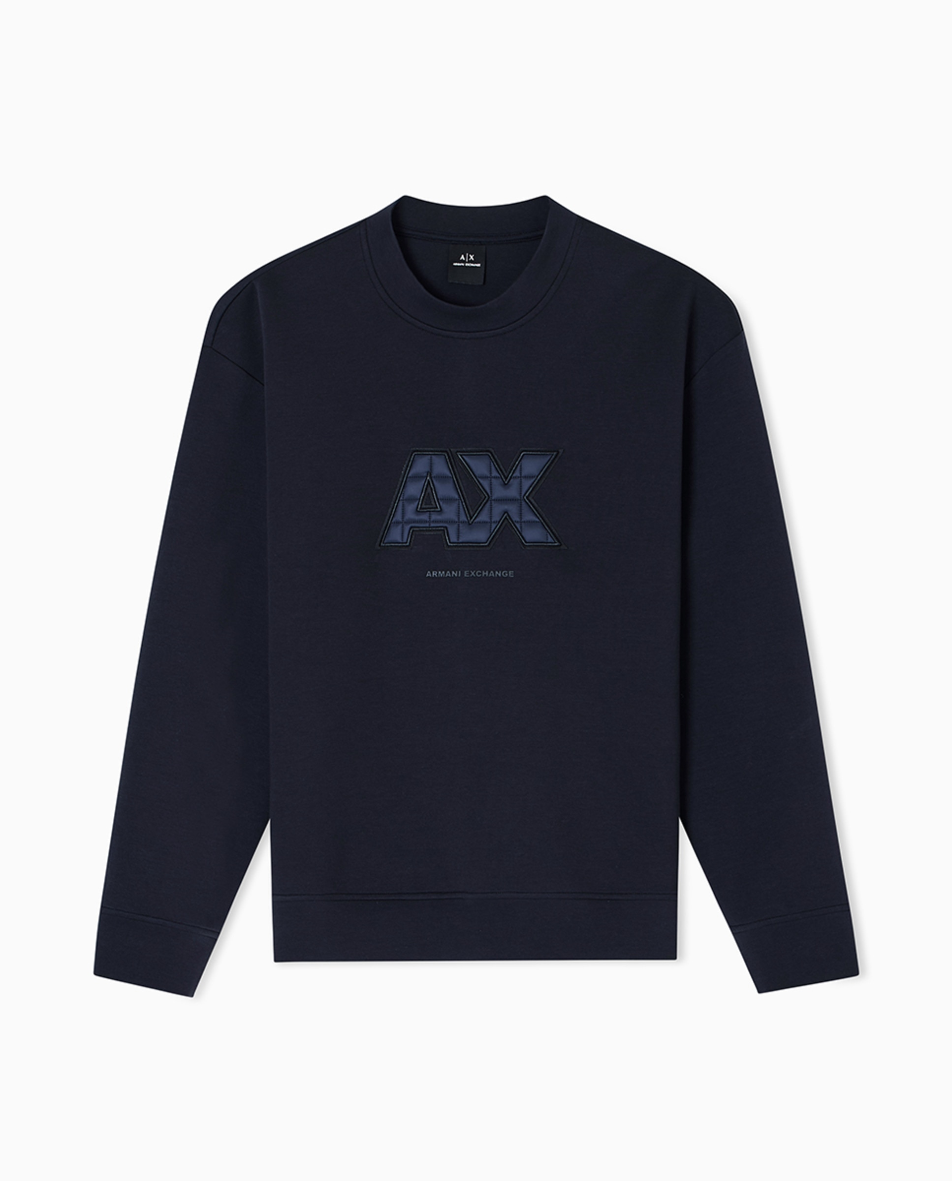 Sweatshirt com Logótipo Acolchoado e Gola Redonda Azul-marinho-5