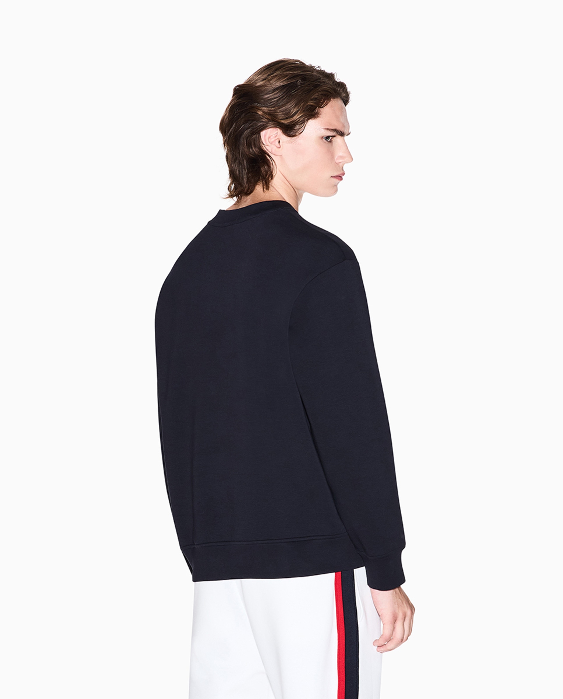 Sweatshirt com Logótipo Acolchoado e Gola Redonda Azul-marinho-3