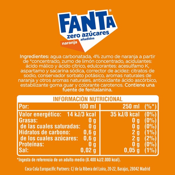 Orangenerfrischungsgetränk mit Kohlensäure Flasche 2 l