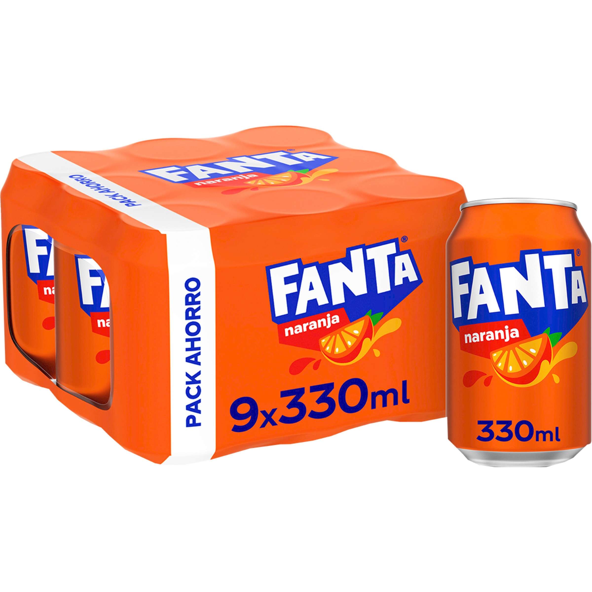 refresco de naranja con gas pack 9 latas 33 cl