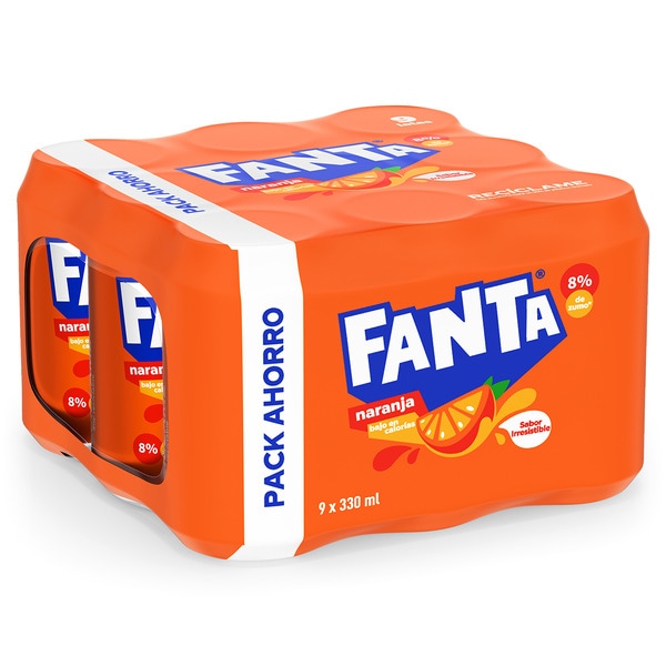 Orangenerfrischungsgetränk mit Kohlensäure, 9er-Pack Dosen 33 cl