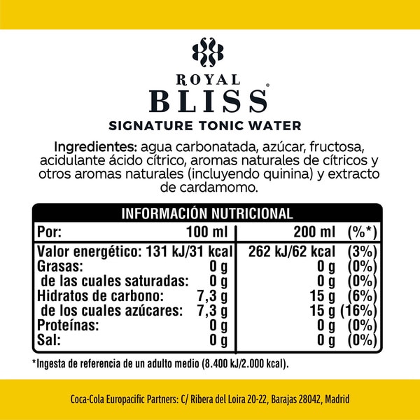 Tonic Water Signature Water Flasche 20 cl (Glasbehälter)