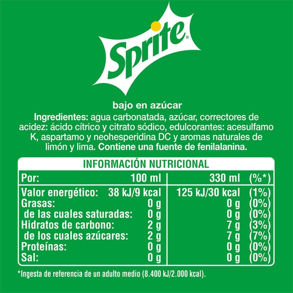 Sparkling lemon-lime soft drink 9-pack tins 33 cl