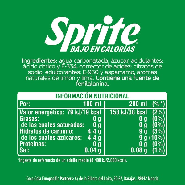 Limette-Zitronenerfrischungsgetränk mit Kohlensäure, 4er-Pack Flaschen 20 cl (Glasbehälter)