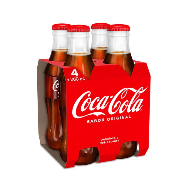 Cola-Erfrischungsgetränk original, 4er-Pack Flaschen 20 cl (Glasbehälter)