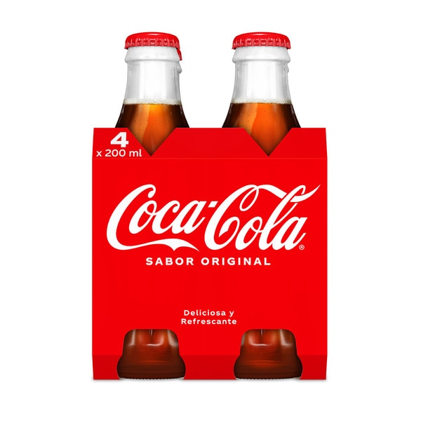 Cola-Erfrischungsgetränk original, 4er-Pack Flaschen 20 cl (Glasbehälter)