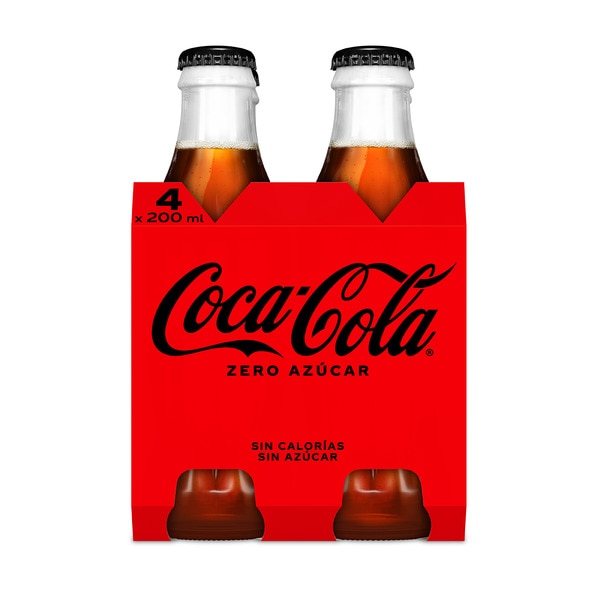 Cola-Erfrischungsgetränk zuckerfrei 4er-Pack Flaschen 20 cl (Glasbehälter)