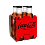Cola-Erfrischungsgetränk zuckerfrei 4er-Pack Flaschen 20 cl (Glasbehälter)
